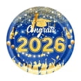 thumbnail image 1 of Party Plates Disposable, Blue Disposable Plates,Gold Party Decorations, Blue DecorationsforParty, Graduation, Party Plates, Paper Party Plates, Event Tableware, 1 of 6
