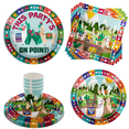 thumbnail image 1 of This Party is on Point Llama and Cactus Party Supplies - Southwest Fiesta Birthday Party Supplies 64 Piece Tableware Set Includes Large 9" Paper Plates Dessert Plates, Cups and Napkins Kit for 16, 1 of 9