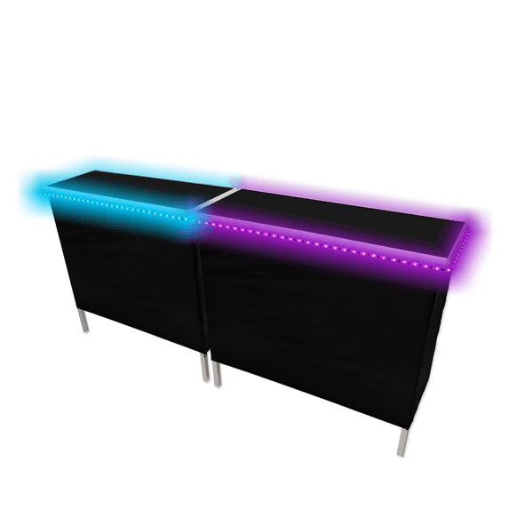 Party Pong Party Pong L-Shaped with LED Lights and Black, Black