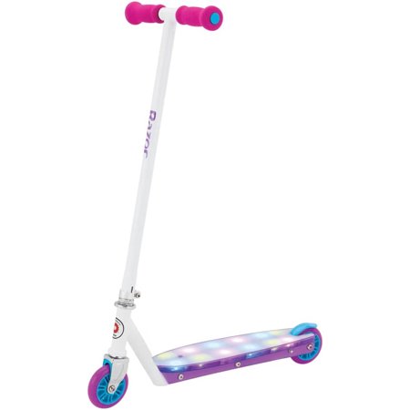 Party Pop Kick Scooter - Multi-Color LED Light-Up Deck, Lightweight Steel Frame, for Kids Ages 6 and Up