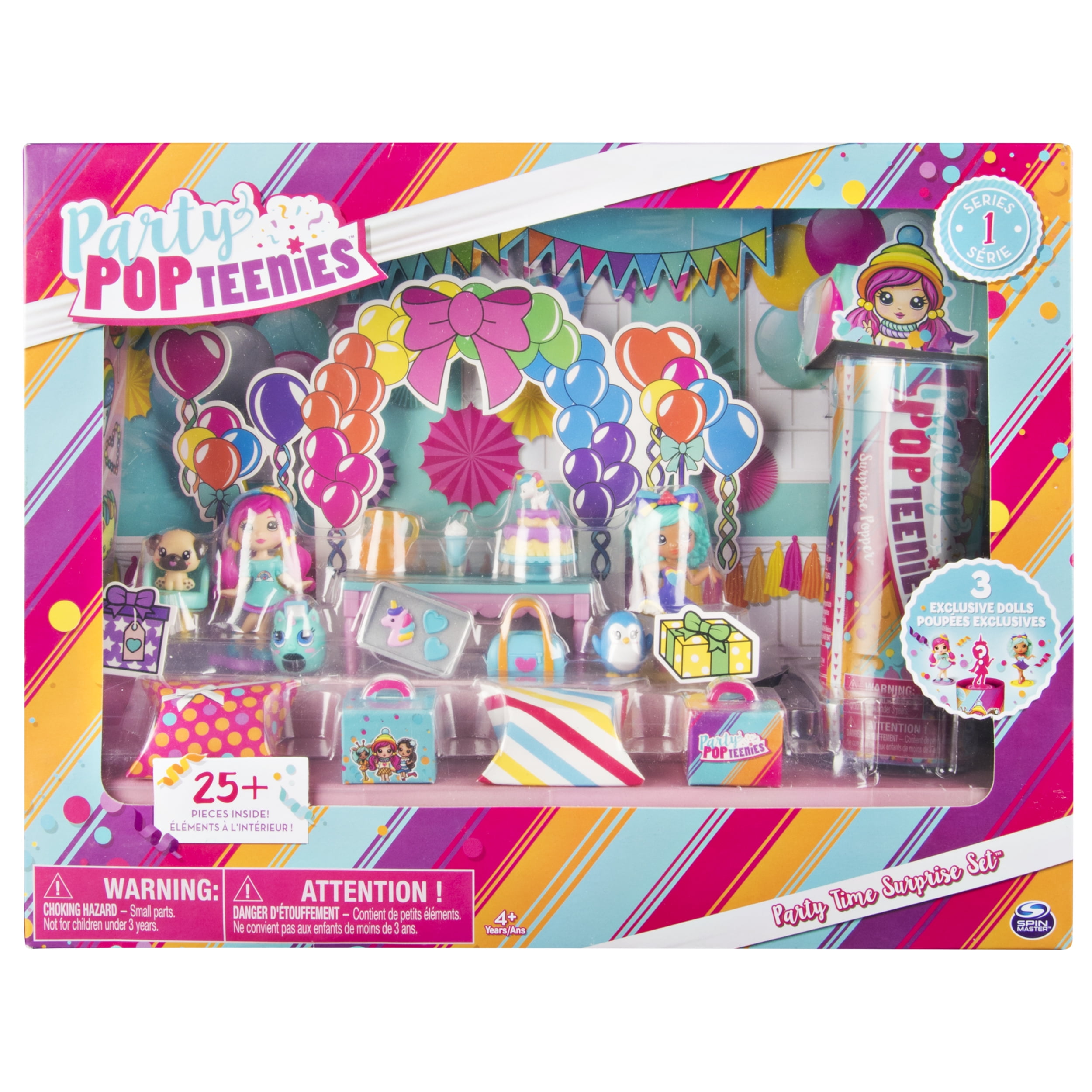 Party Popteenies - Party Time Surprise Set with Confetti, Collectible Dolls and Accessories