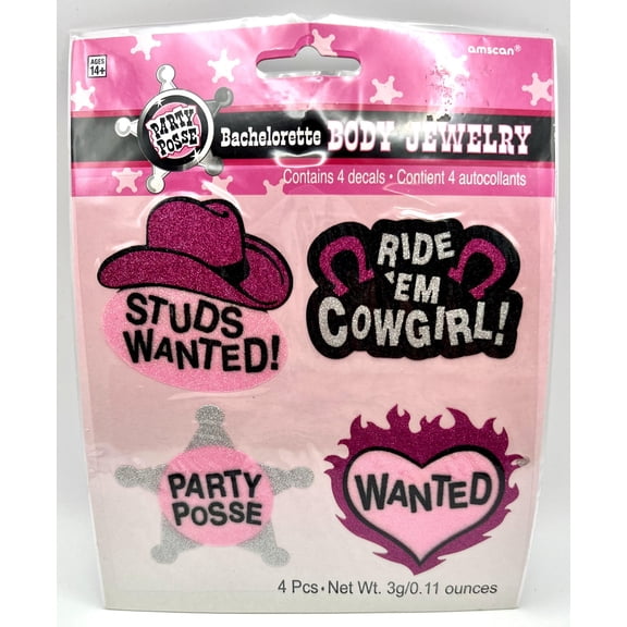 Party Posse Girls Night Out Ladies Bachelorette Party Favor Decals Body Jewelry