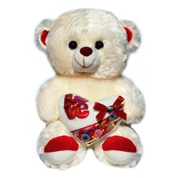Party Pro's Teddy Bear Soft Plush Stuffed Animal Holding Love Heart 10 inch