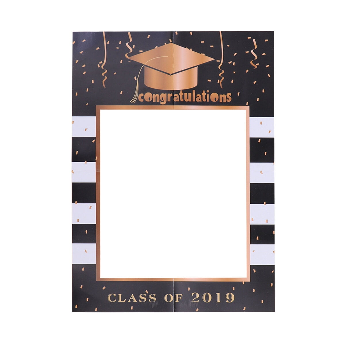 Party Prop Paper Photo Frame 2019 Graduation Season Black and Gold