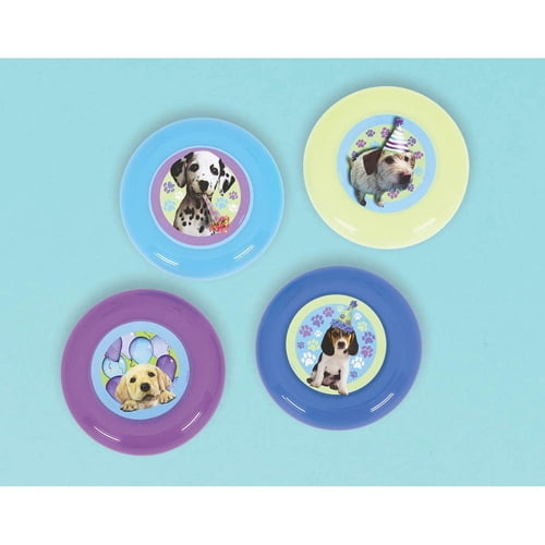 Puppy Party Mini Flying Discs / Favors (4ct)
