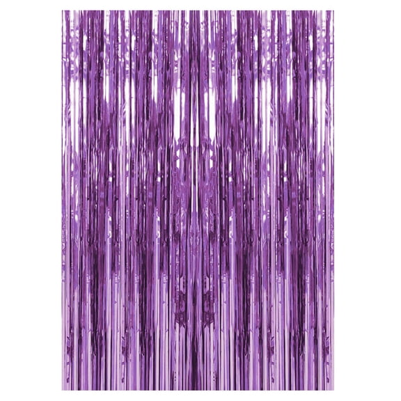 Party Rain Curtain Decoration - Light Purple Foil Fringe Curtain for Celebration Balloon Backdrop, Birthday Party, Wedding, Baby Shower, Graduation, Holiday, Anniversary, Stage, Photo Booth, Indoor O