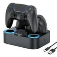 thumbnail image 1 of Party-Ready PS5 Charger Station for DualSense & Edge - Fast Dual Controller Drop & Charge Dock with Cable for PlayStation 5-Black, 1 of 7