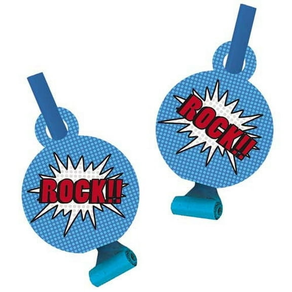 Various Party Rock 'Boy Rock' Blowouts / Favors, Plastic, Birthday, 6 Count