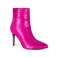 thumbnail image 1 of BLISSFUL STEP Women's Ankle Boots Sequin Stiletto Heel Pointed Toe Party Booties Fuchsia 6, 1 of 7