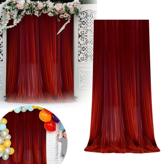 Party Sheer Curtain Fabric Event Photo Booth Background Polyester Material Reusable Easy Customize for Wedding Birthday Anniversary Baby Shower Indoor Outdoor
