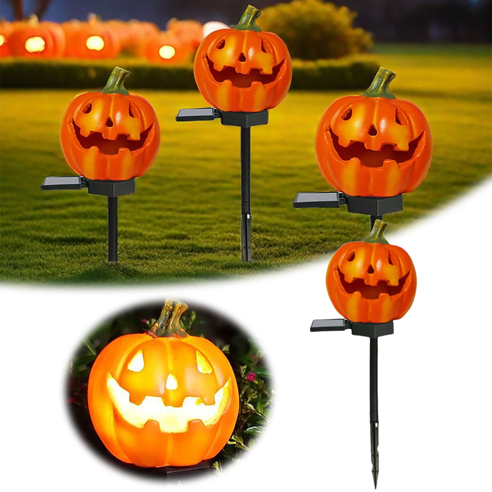 Party Solar Pumpkin Field Plug In Lamp Courtyard Garden Fence Light