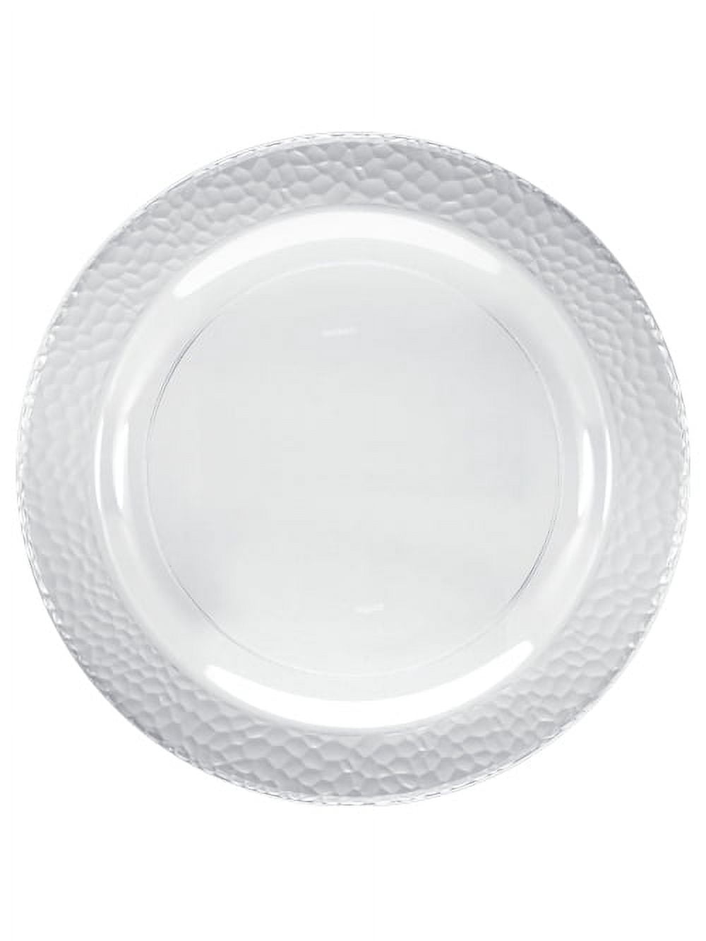 Party Source 10.25" Clear Banquet Plastic Party Plates Pebbled Border Count of 10 Pcs