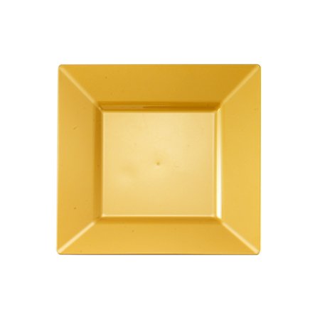 Party Source 10.75 inch Gold Square Plastic Dinner Plates 10ct.
