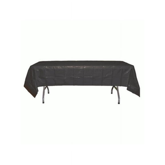 Party Source *12 Count* Black Rectangular Plastic Tablecloths 54" x 108"