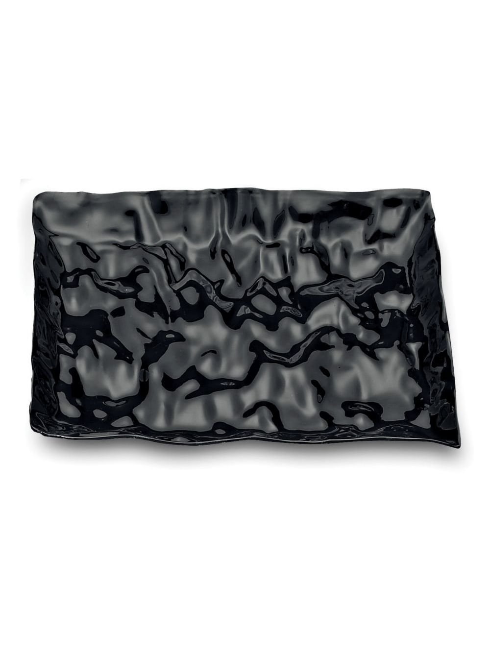 Party Source Black Rectangular Plastic Party Plate Serving Try 8.5x13.5 Inch Set of 25