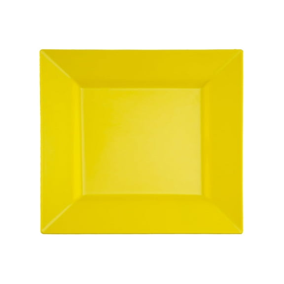 Party Source Butternut Yellow 9.5" Square Plastic Dinner Plates Case of 120