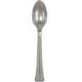 thumbnail image 1 of Party Source Etched Lillian Silver Plastic Teaspoons 48ct., 1 of 1