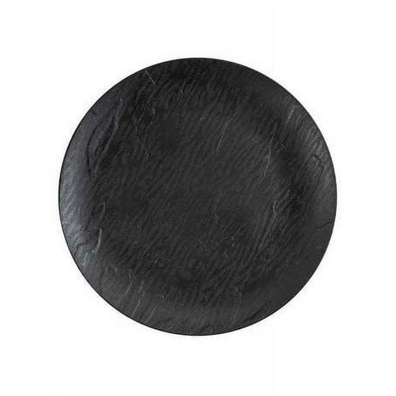 Party Source Mahogany Collection 10" Black Wood-like Plastic Dinner Plates, 10 Count