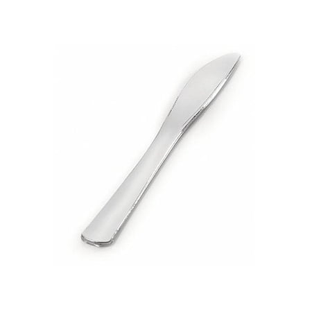 Party Source Silver Secrets Full Size Extra Heavy Plastic Knives Case of 120