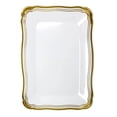 thumbnail image 1 of Party Source White w/ Gold Plastic Rim Rectangle Large Trays 2 Set, 1 of 1