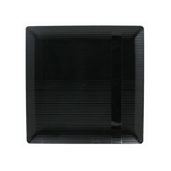 Party Source Zen 10 1/4" Black Square Plastic Dinner Plates 10ct.