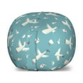 thumbnail image 1 of Party Storage Toy Bag Chair, Flying Stork Birds with Twigs and Little Motherhood Composition Warm Colors, Stuffed Animal Organizer Washable Bag, Small Size, Vermilion White Blue, by Ambesonne, 1 of 3