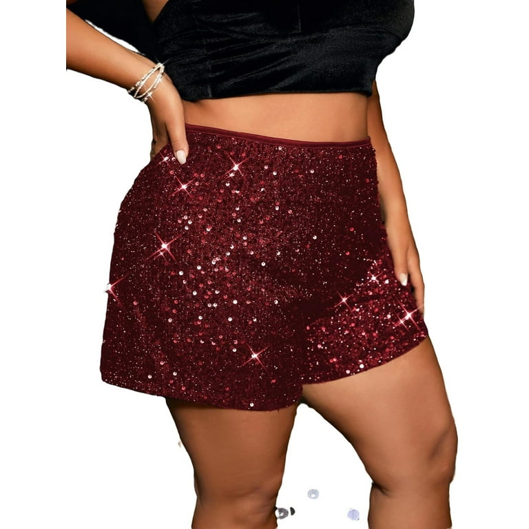 Plus size shop burgundy shorts
