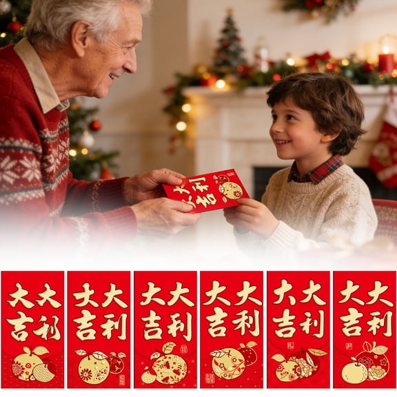 Party Supplies,6 Designs Chinese New Year Red Envelopes 2026 Bao Envelopes Red Packets Lai See For Spring Festival New Year