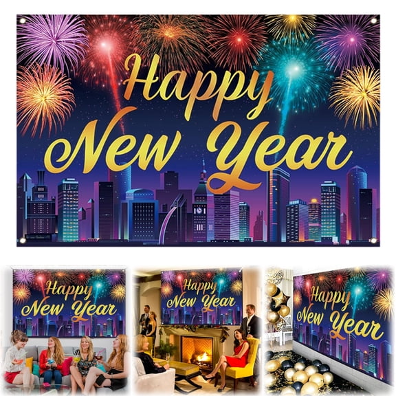 Party Supplies,Banner City Theme Decor For New Year's Countdown Celebration