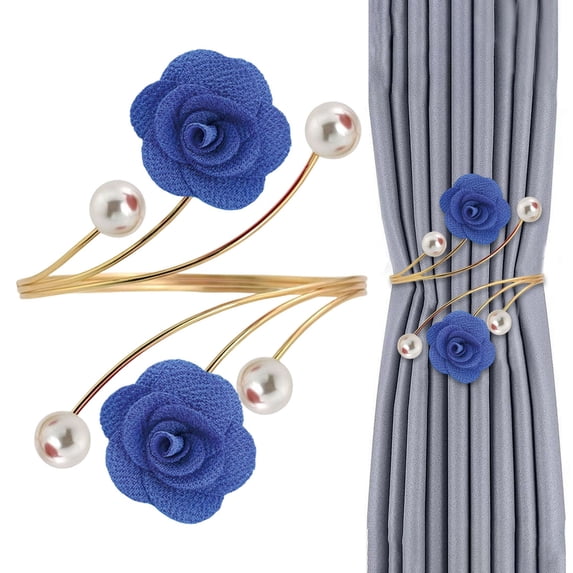 Party Supplies,Curtain Tiebacks Red Rose With Pearls Curtain Holdbacks Decorative Gold Curtain Tiebacks Handmade Flower Curtain Holdbacks No Drill Curtain Holder For Home Decor