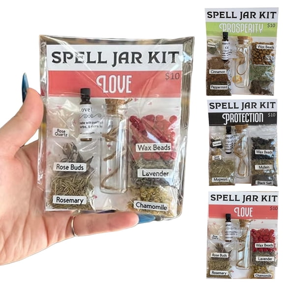 Party Supplies,DIY Spell Jar Candle Making Kit Create Your Own Magical Aromatherapy Jars With Herbs Candles & Charms For Relaxation Meditation 2ml