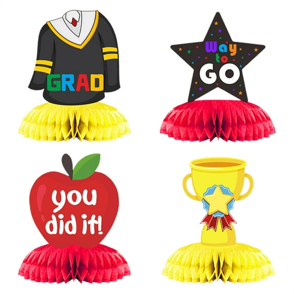 Party Supplies, Ongmies Graduation Season Decoration Honeycomb Ornament Grad Kindergarten Pre School Graduation Honeycomb Ornament, Red