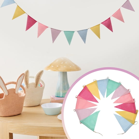 Party Supplies,Pennant Banner Flags Colorful Banners For Birthday Easter Classroom School Garland Outdoor Burlap Bunting Decorations