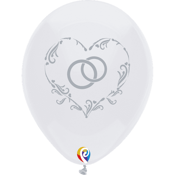 Party Supplies - Pioneer Latex Balloon Wedding Rings White 8 ct. 12" 57452