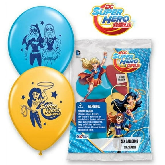 Party Supplies - Pioneer Latex Balloons 6 ct 12" DC Super Hero Girls 44907