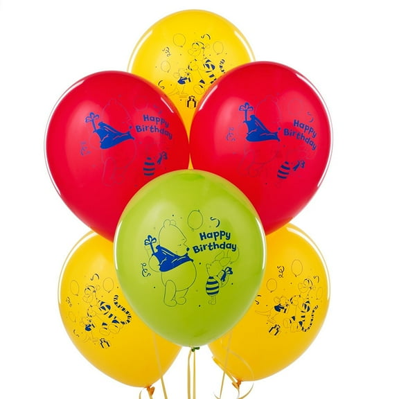 Party Supplies - Pioneer Latex Balloons 6 ct 12" Disney the Pooh Happy Birthday
