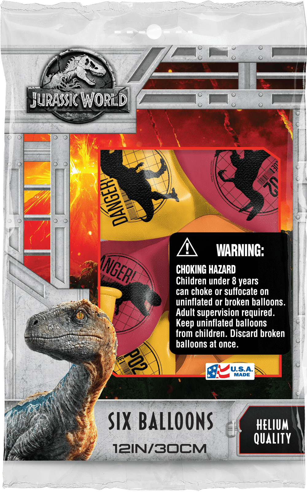 Party Supplies - Pioneer Latex Balloons 6 ct 12" Jurassic World 82479