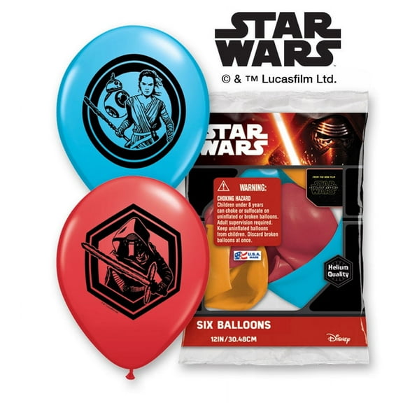 Party Supplies - Pioneer Latex Balloons 6 ct 12" Star Wars force Awakens 22595