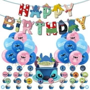 Party Supplies Stitch Birthday Party Supplies and Decorations Set Happy Birthday Banner