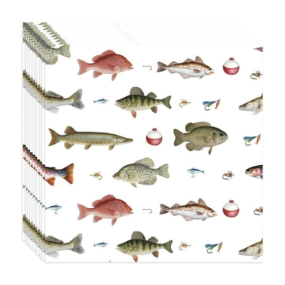 Party Supplies Tableware Set Disposable 9'' 7'' Paper Plates Cups Napkins Set for Birthday,Fish Themed Party