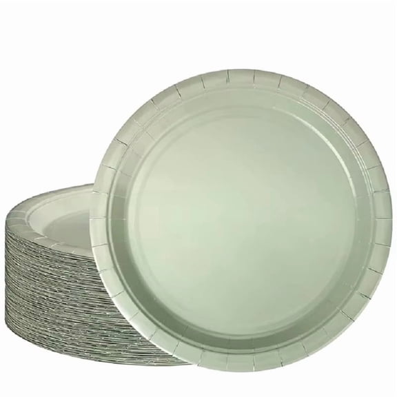 Party Supplies Tableware Set Sage Green Disposable Plates Cups Napkins Tablecloth Baby Shower Birthday Decorations