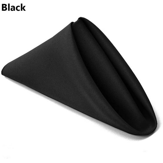 Party Supplies Washable Table Linen Wedding Table Cloth Dinner Napkins Cloth Napkins Solid Red BLACK