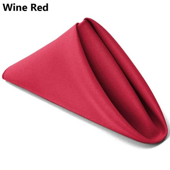 Party Supplies Washable Table Linen Wedding Table Cloth Dinner Napkins Cloth Napkins Solid Red WINE RED