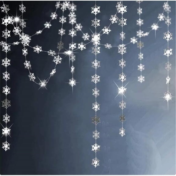 Party Supplies,Winter Silver Snowflake Garland/Party Decoration Christmas Tree Hanging Decoration/Streamers/ Banner/Holiday/New Year/Wedding//Classroom