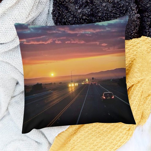 Party Supplies sunset Square Cushion Cover for Home Sofa Couch Linen 100%