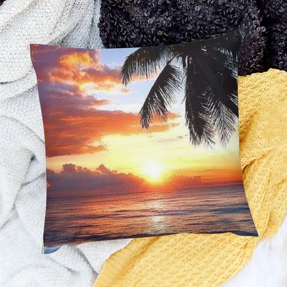 Party Supplies sunset palm tree Farmhouse Decor for Home Sofa Couch