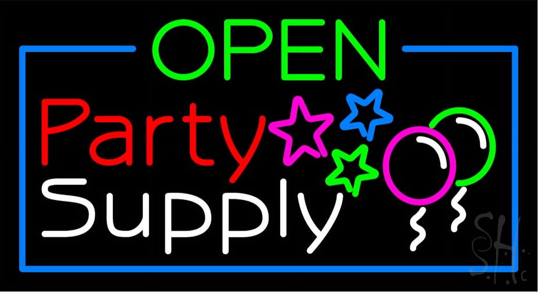 Party Supply Open LED Neon Sign 20 x 37 - inches, Black Square Cut ...