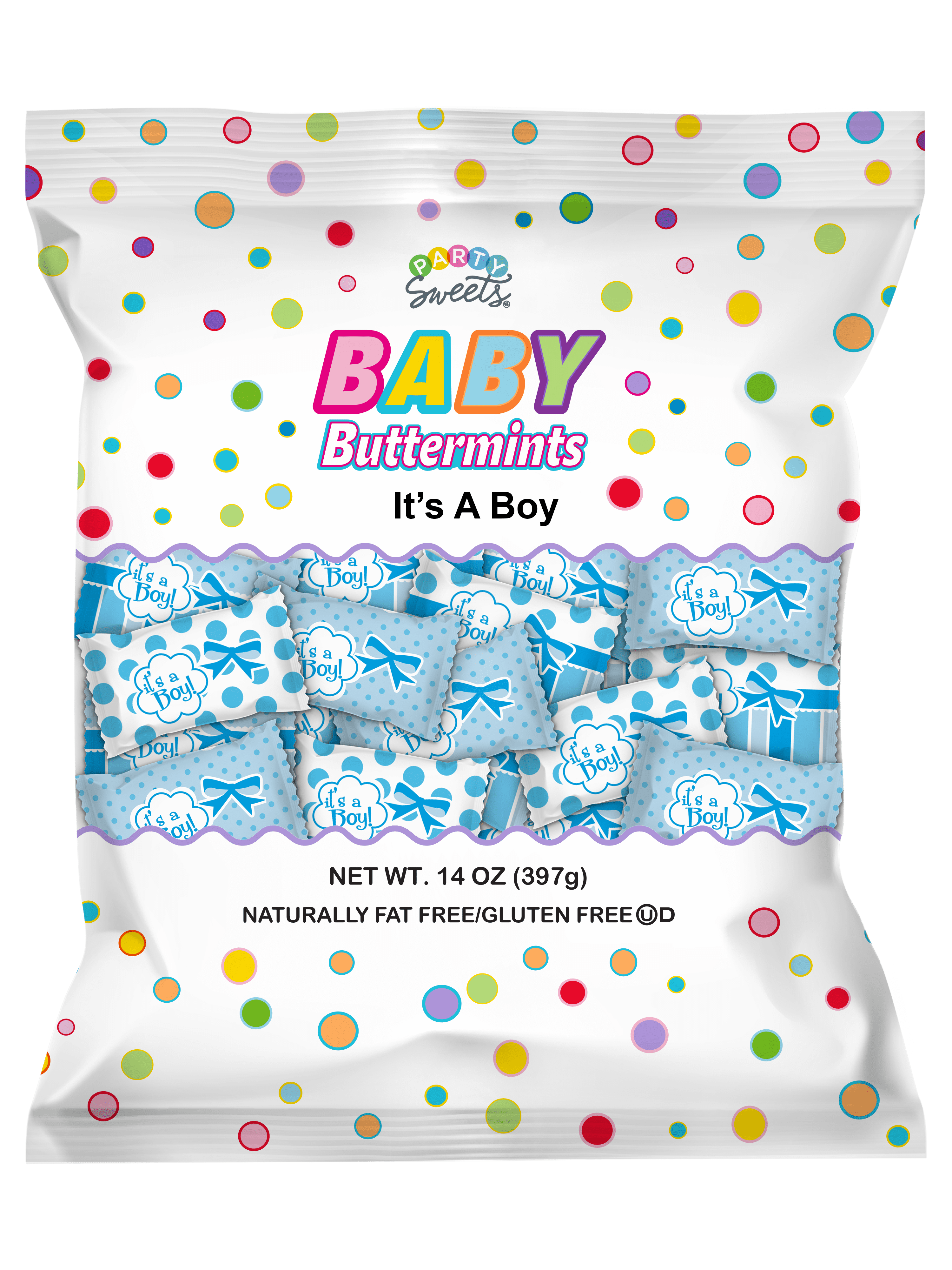 Party Sweets It's a Boy Gluten-Free Buttermints, 14 oz Bag