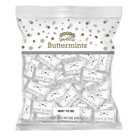 Party Sweets Wedding Buttermints in Mint to Be Wrapper, Allergens Contained, 14 oz