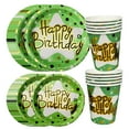 thumbnail image 1 of Gxhong Disposable Party Supply Sets with Plates Cups, Paper Green, 1 of 7